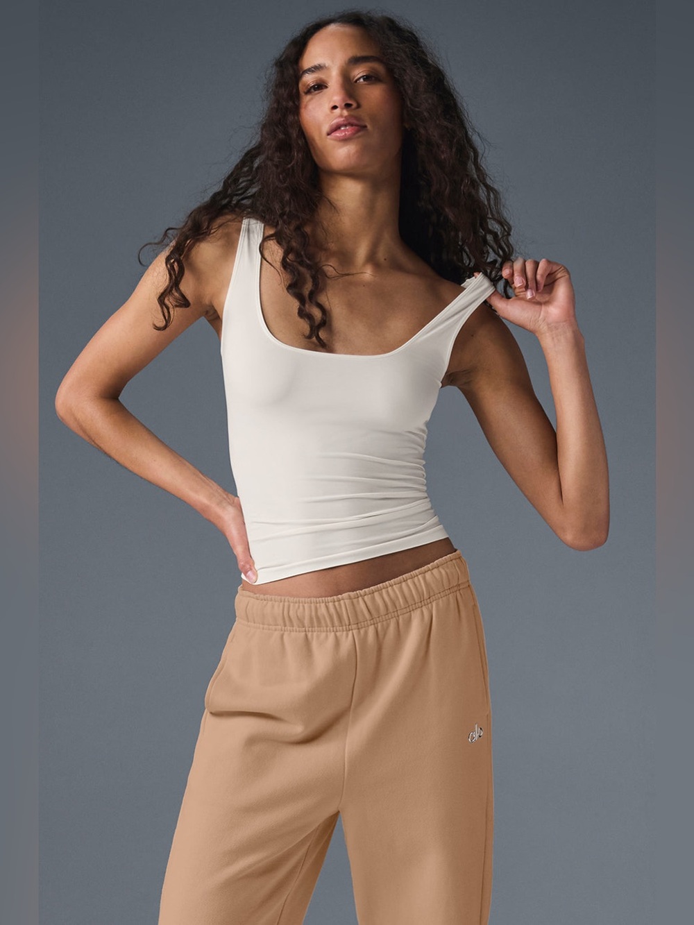 Alo Yoga- Sheer Glow Tank in Ivy